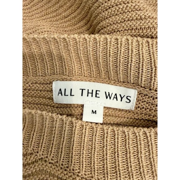 All The Ways Priya cold shoulder sweater mini dress Oatmeal NWT - Size M - Picture 6 of 7
